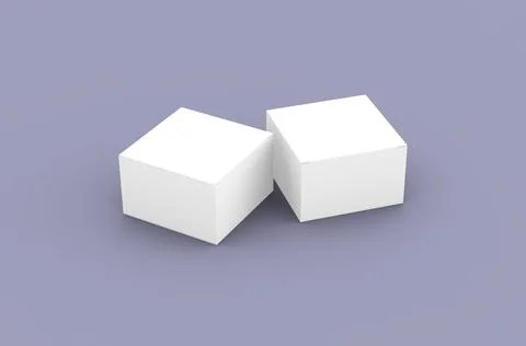 Square product box packaging mockup for brand advertising on a clean background Illustrazione stock