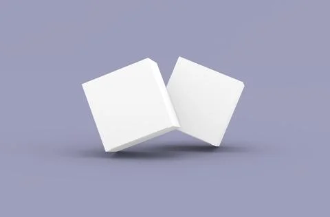 Square product box packaging mockup for brand advertising on a clean background Stock Illustration