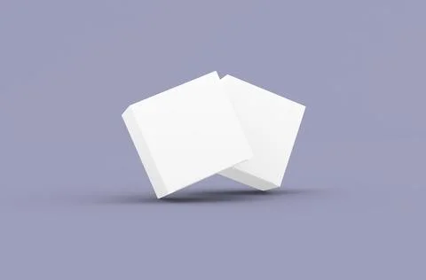 Square product box packaging mockup for brand advertising on a clean background Stock Illustration