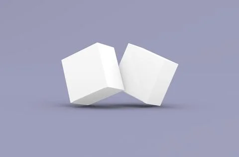 Square product box packaging mockup for brand advertising on a clean background Stock Illustration