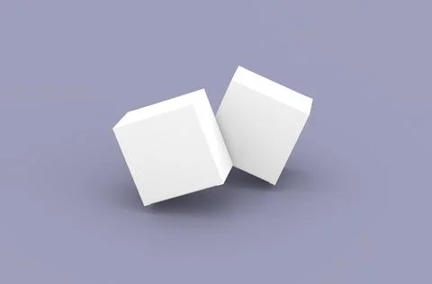 Square product box packaging mockup for brand advertising on a clean background Stock Illustration