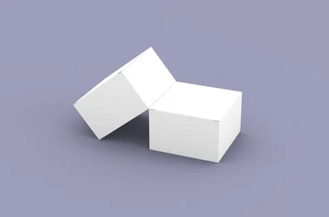 Square product box packaging mockup for brand advertising on a clean background Stock Illustration