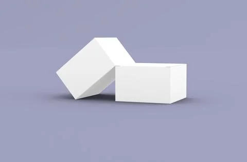 Square product box packaging mockup for brand advertising on a clean background Stock Illustration