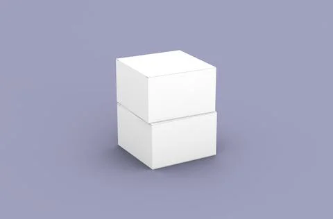 Square product box packaging mockup for brand advertising on a clean background Stock Illustration