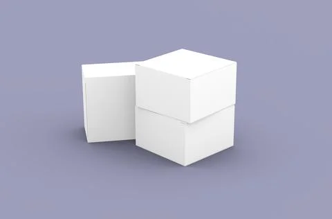 Square product box packaging mockup for brand advertising on a clean background Stock Illustration