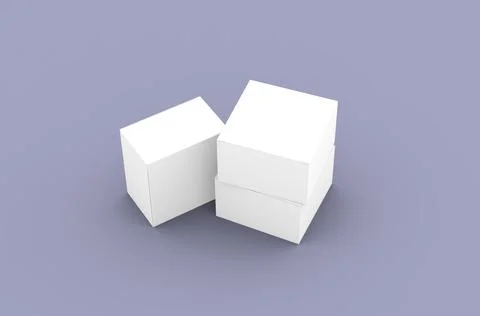 Square product box packaging mockup for brand advertising on a clean background Stock Illustration