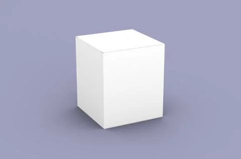 Square product box packaging mockup for brand advertising on a clean background Stock Illustration