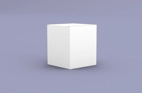 Square product box packaging mockup for brand advertising on a clean background Stock Illustration