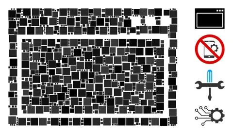 Square Program Application Icon Vector Mosaic Illustrazione stock