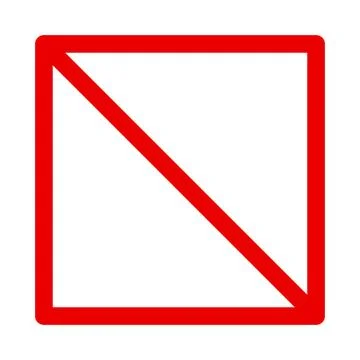 Square prohibited sign icon. Vector. Stock Illustration