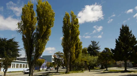 A square in Punta Arenas Stock Footage 33700126