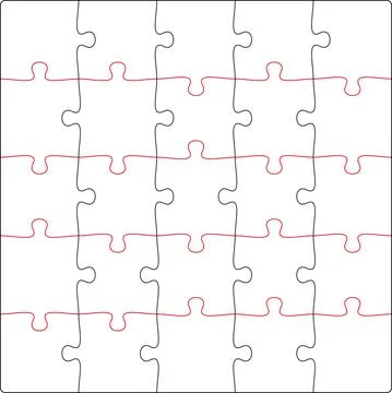 Square puzzle, marking in vector format for cutting on a plotter Stock Illustration