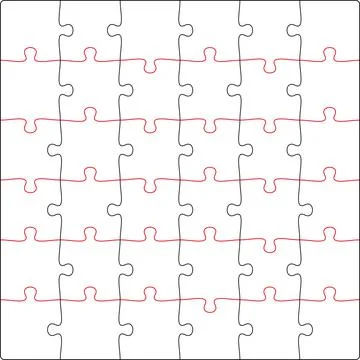 Square puzzle, marking in vector format for cutting on a plotter Stock Illustration