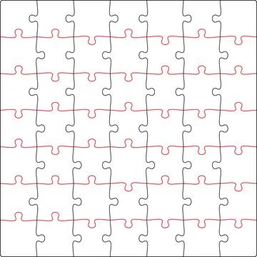 Square puzzle, marking in vector format for cutting on a plotter Stock Illustration