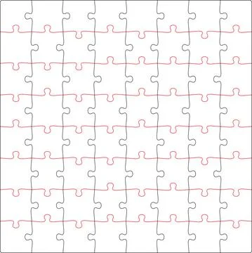 Square puzzle, marking in vector format for cutting on a plotter Illustrazione stock
