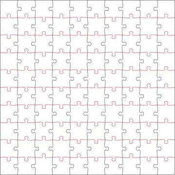 Square puzzle, marking in vector format for cutting on a plotter Stock Illustration