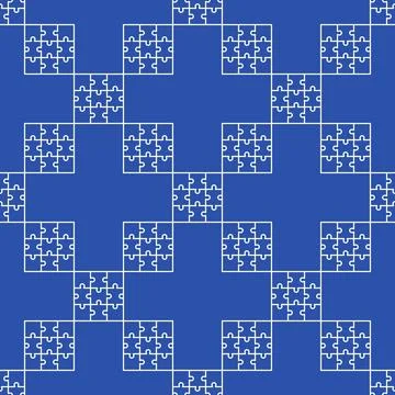 Square Puzzle vector Jigsaw Puzzles thin line seamless pattern イラスト素材