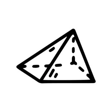 Square pyramid line vector doodle simple icon イラスト素材