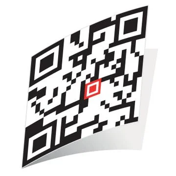 Square QR-code sticker Illustrazione stock