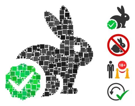 Square For Rabbits Only Icon Vector Mosaic イラスト素材