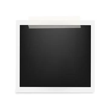 Square realistic image frame on sticker template with shadows isolated on Stock Illustration