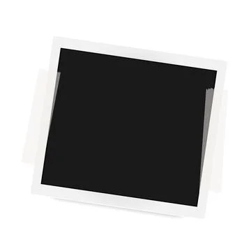 Square realistic image frame on stickers template with shadows isolated on Stock Illustration