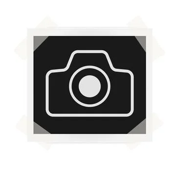 Square realistic image frame on stickers template with shadows isolated on Stock Illustration