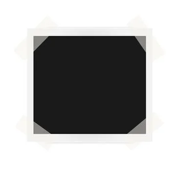 Square realistic image frame on stickers template with shadows isolated on Stock Illustration