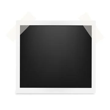 Square realistic image frame on stickers template with shadows isolated on Stock Illustration