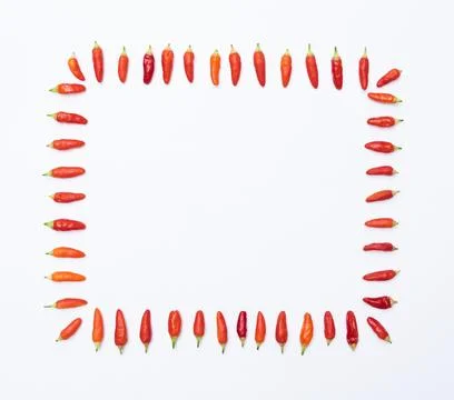 Square rectangle frame from hot chili peppers Stock Photos