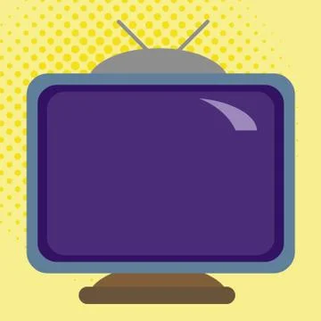 Square rectangle multicoloured colourful painting old television with antenna Stock Illustration