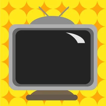 Square rectangle multicoloured colourful painting old television with antenna Illustrazione stock