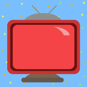 Square rectangle multicoloured colourful painting old television with antenna Stock Illustration