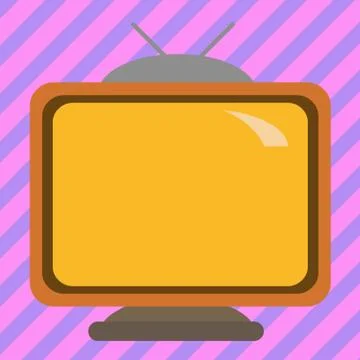 Square rectangle multicoloured colourful painting old television with antenna Illustrazione stock