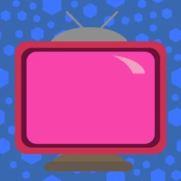 Square rectangle multicoloured colourful painting old television with antenna Stock Illustration