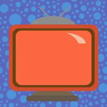 Square rectangle multicoloured colourful painting old television with antenna Illustrazione stock