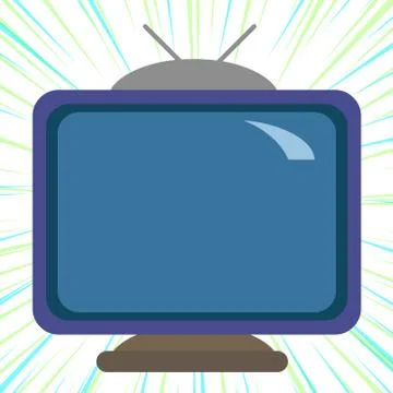 Square rectangle multicoloured colourful painting old television with antenna Stock Illustration