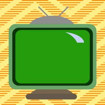 Square rectangle multicoloured colourful painting old television with antenna Stock Illustration