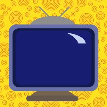 Square rectangle multicoloured colourful painting old television with antenna Stock Illustration