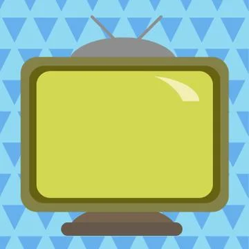 Square rectangle multicoloured colourful painting old television with antenna Illustrazione stock