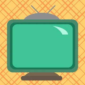 Square rectangle multicoloured colourful painting old television with antenna Illustrazione stock