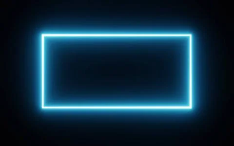 Square rectangle picture frame with blue tone neon color motion graphic on... Stock Photos