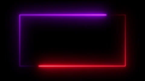 Square rectangle picture frame with two tone neon color motion graphic on i.. Stock Footage 309104920