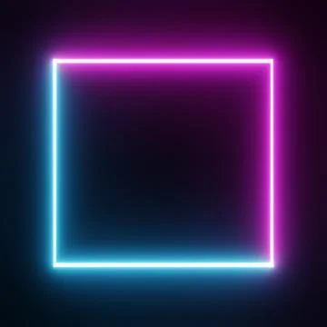 Square rectangle picture frame with two tone neon color motion graphic on i.. Stock Illustration