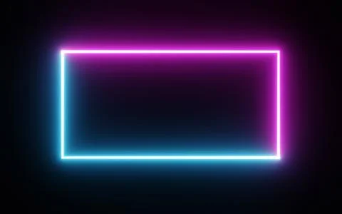 Square rectangle picture frame with two tone neon color motion graphic on i.. Stock Illustration