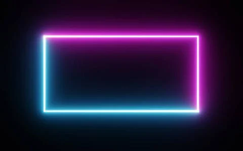 Square rectangle picture frame with two tone neon color motion graphic on ... Stock Photos