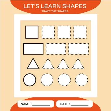 Square. Rectangle. Triangle. Circle. Basic geometric shapes for children. Learn Stock Illustration