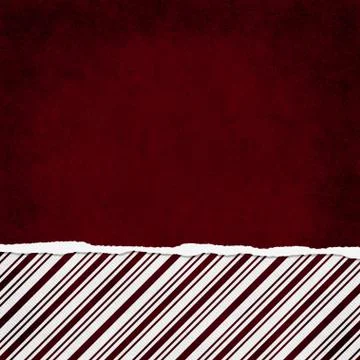 Square red and white candy cane stripe torn grunge textured background Stock Illustration