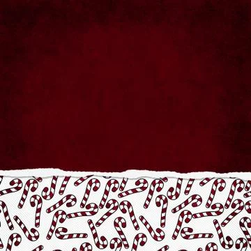 Square Red and White Candy Cane Torn Grunge Textured Background Stock Illustration