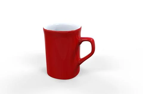 Square Red Coffee Mug Illustrazione stock